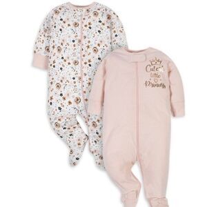 Gerber Organic Baby Girl Princess Sleep N' Play, 2 Pack   0-3 months